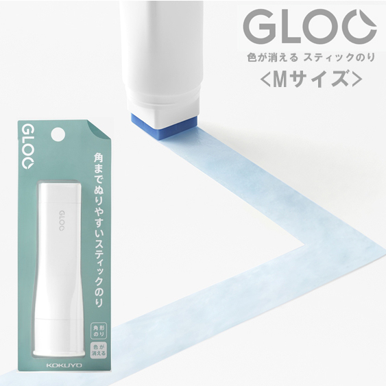 紙のカドまでしっかり塗れる 四角い形のスティックのり 価格交渉OK送料無料 コクヨ GLOO グルー タ-G312 保障 Mサイズ スティックのり 色が消える