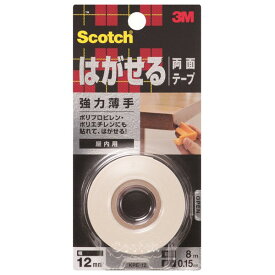 Scotch はがせる両面テープ 強力薄手 KRE-12 3M 幅12mm 長さ8m 厚み0.15mm 屋内用 M6