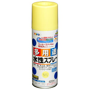 塗料 多用途水性スプレー 420ml ×6本 カントリークリーム アサヒペン 水性塗料 スプレー塗料 スプレー カラースプレー 水性 ペンキ 多用途 ラッカーエナメル調