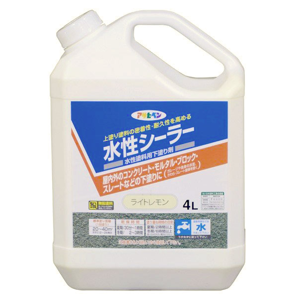 楽天市場】アサヒペン 水性塗料 水性シーラー 4L ライトレモン