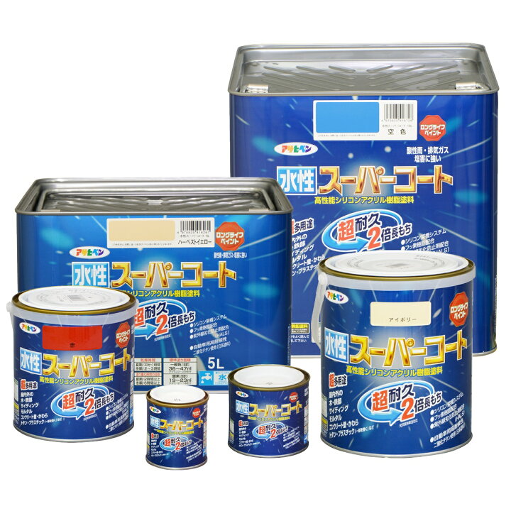 楽天市場】塗料 水性スーパーコート 銀黒 アサヒペン 水性塗料 ペンキ 