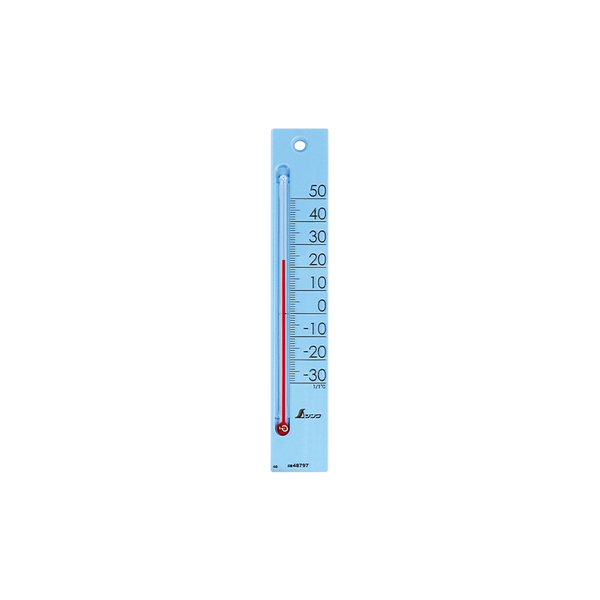 ご家庭、教室、オフィスなどの温度管理に シンワ測定 温度計 プチサーモ スクエア たて ブルー 20cm 48797
