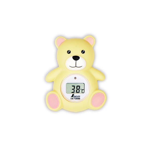 健康管理、赤ちゃんのお風呂の温度管理に シンワ測定 風呂用デジタル温度計 B クマ 73098
