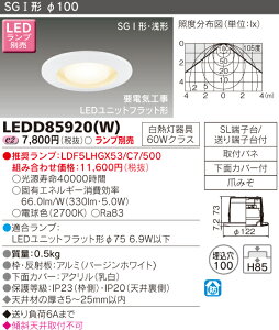 �y�@�l�l����z���Ł@LED�_�E�����C�g�i�����v�ʔ��j�@LEDD85920(W)