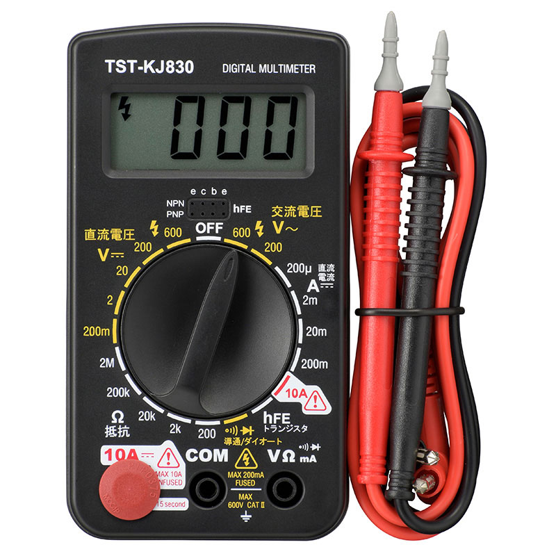 オーム電機 デジタルテスター 普及型 TST-KJ830 品番 08-1288