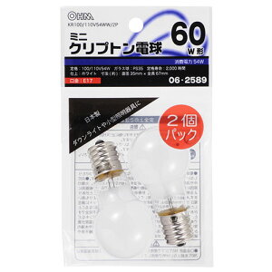 �I�[���d�@ KR100/110V54WW/2P�~�j�N���v�g���� 60�`���� PS-35 E17 �z���C�g 2�� [�i��]06-2589KR100110V54WW2P