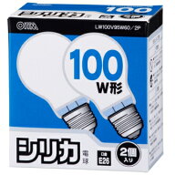 オーム電機 白熱電球 E26 100W形 シリカ 2個入 [品番]06-1763 LW100V95W60/2P