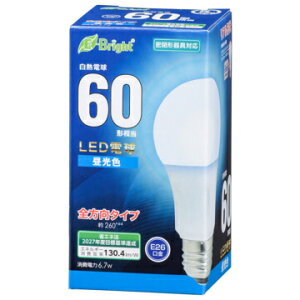 �I�[���d�@ LED�d�� E26 60�`���� �S���� �����F [�i��]06-4345 LDA7D-G AG27