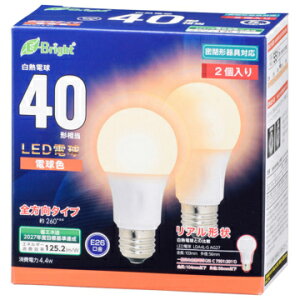 �I�[���d�@ LED�d�� E26 40�`���� �S���� �d���F 2���� [�i��]06-4349 LDA4L-G AG27 2P