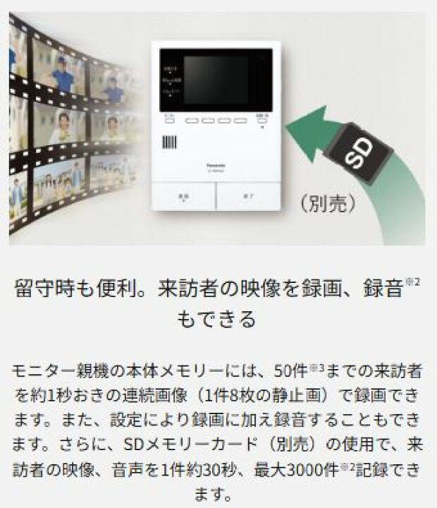 楽天市場】ドアホン パナソニック 用件確認機能 自動あんしん応答 置き 