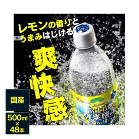 【お得な2箱セット】富士山の強炭酸水 レモン 500ml×48本 国産 強炭酸水 アイリスオーヤマ IRIS OHYAMA