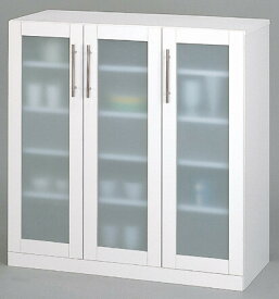 食器棚 棚 キッチン収納 コンパクト収納 みずや 水屋 水屋棚 シンプル 単身 一人暮らし 新生活 白 ホワイト すりガラス