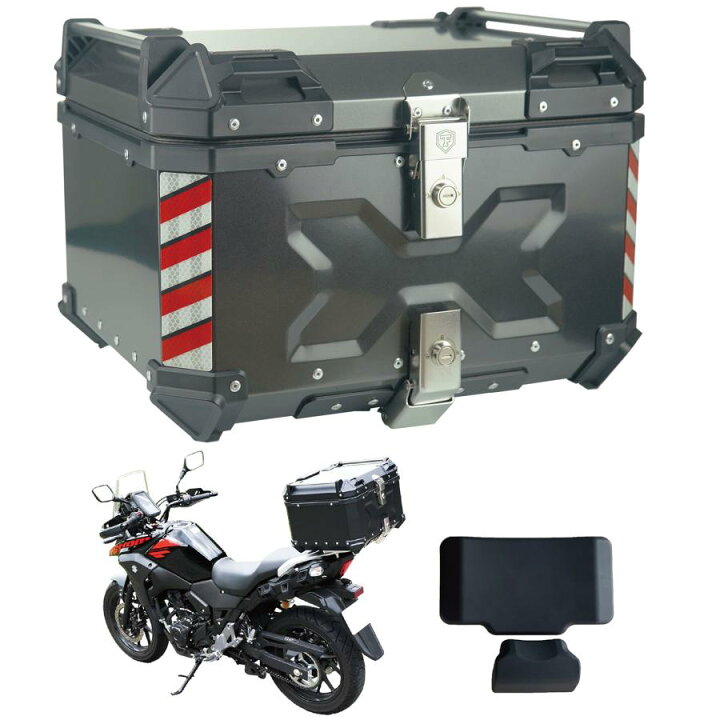 楽天市場】バイクリアボックス 約55L 防水 トップケース リアボックス 