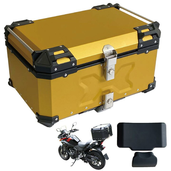 楽天市場】バイクリアボックス 約65L 防水 トップケース リアボックス 