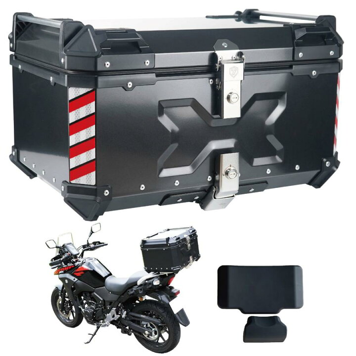 楽天市場】バイクリアボックス 約65L 防水 トップケース リアボックス 