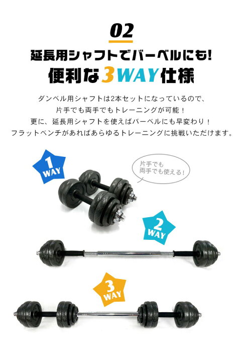 楽天市場】可変式 ダンベル 30kg(15kg×2個) セット 筋トレ 