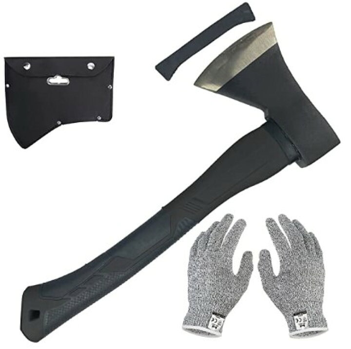 楽天市場】斧 黒斧 キャンプ 薪割り 手斧 小型薪割り斧 釣り 39cm 銀  