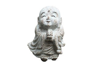 国産の温かみのあるお地蔵様高さ21cm 着色有り 重さ4.5キロ【花沢石・愛知県豊田市産】【送料無料】【石都・岡崎】