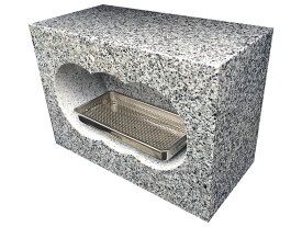 国産白御影石（滝根石）角型香炉、4面磨きサイズ約幅30×奥行15×高さ21cm国産（福島県産）の白御影石（滝根石）を茨城県の自社工場で加工しました。【空気穴加工】【ステンレス受皿付】※滝根石特有の模様がありますので予めご了承下さい。