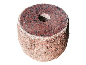 【上面6寸〜7寸】赤御影石の束石、沓石です!高さ5寸【送料無料】【自社茨城工場加工】