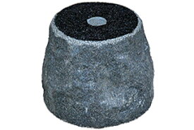 【国内加工】【売れてます！】黒御影石の束石、沓石　（上面磨き、側面自然風仕上げ）　上面7寸〜9寸、高さ7寸【送料無料】