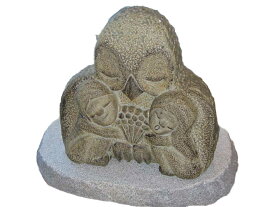 ふくろう国産御影石、着色約高さ60cm重さ210キロ神永大輔制作