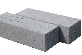 【2本1組】【幅45cmタイプ】【溶岩：波柄水磨き】車止め　ガレージ　エクステリアを一新　重さ約19.4キロ(1本当り)【送料無料】