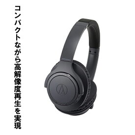 【4/25限定★抽選で最大100%ポイントバック！(要エントリー)】【Bluetooth/長時間/小さい】audio-technica オーディオテクニカ ATH-SR30BT BK ブラック ヘッドホン bluetooth ワイヤレスヘッドホン ワイヤレス ブルートゥース 密閉型 マイク付き iPhone Android PC 小さめ