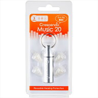 (ライブ用耳栓) Crescendo MUSIC 20 S/M/L クレッシェンド イヤープラグ イヤープロテクター 20dB低減 聴…