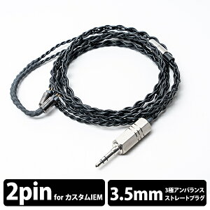 (イヤホンケーブル) e☆イヤホン・ラボ Tektite 3.5mm(3極)-CIEM2Pin(イヤーループ仕様)120cm イヤホン用 ケーブル 交換用ケーブル リケーブル eイヤホン