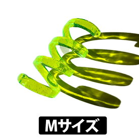 e☆イヤホン・ラボ くるくる グリッター ネオングリーン (M) ＜ケーブル留アクセサリ＞ イヤホンアクセサリ ケーブルホルダー ケーブル留め