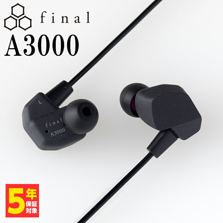 楽天市場】final A3000 【FI-A3DPLMB】 イヤホン 有線 リケーブル対応 