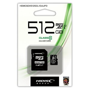 y9/4 20:00~9/11 1:59Iōő100%PҌI(vGg[)zHIDISC microSDJ[h 512GB SDϊA_v^t (HDMCSDX512GCL10UIJP3)