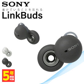 【耳をふさがない/オープンイヤー】SONY ソニー LinkBuds グレー WF-L900 HM ワイヤレスイヤホン Bluetooth 耳を塞がない 開放型 マルチポイント 2台同時接続 iPhone Android PC 通話 マイク付き 防水 小型 軽量