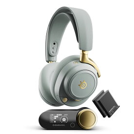 【11/14 10:00~11/16 23:59★抽選で最大100%ポイント還元！(要申請)】SteelSeries Arctis Nova Elite Sage＆Gold ゲーミングヘッドセット ワイヤレス 2.4GHz 無線 Bluetooth 低遅延 ハイレゾ スティールシリーズ
