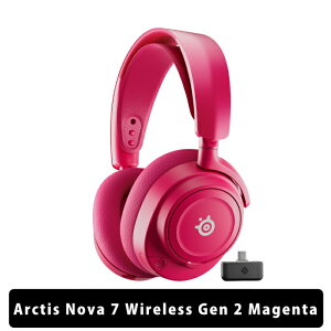 (1��16�������\��) SteelSeries Arctis Nova 7 Wireless Gen 2 Magenta �Q�[�~���O �w�b�h�z�� �w�b�h�Z�b�g ���C�����X ���^ �I�[�o�[�C���[ Bluetooth 2.4GHz ��x�� PC Switch �Q�[�� ���y �}���[�d