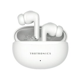 【ノイズキャンセリング搭載】TaoTronics タオトロニクス TT-BH1118 WH ホワイト 白 ワイヤレスイヤホン カナル型 インナーイヤー型 開放型 Bluetooth iPhone Android PC 通話 ノイズキャンセル かわいい