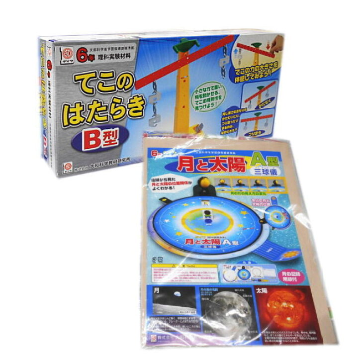 楽天市場 理科実験キット小学校6年生セットa てこのはたらきb型 月と太陽a型 虫めがねのおまけ付き あす楽 小学生の文具 学用品販売店