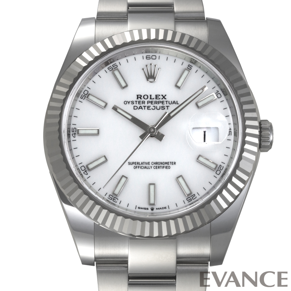 ROLEX 新品 ロレックス デイトジャスト41 【超ポイントバック祭】 ホワイト 腕時計 メンズ 正規 126334