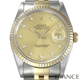 【中古】 ロレックス デイトジャスト 16233G シャンパン X番 メンズ 【腕時計】【ROLEX】