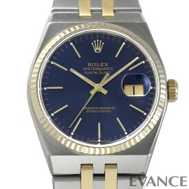 【中古】 ロレックス オイスタークォーツ デイトジャスト 17013 ブルー 65番台 メンズ 【腕時計】【ROLEX】