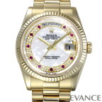 【中古】 ロレックス デイデイト 118238 ホワイトマザーオブパール／ミリヤード ランダム番 メンズ 【腕時計】【ROLEX】