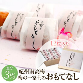 梅干し ギフト 梅の一冨士のおもてなし 12粒入 南高梅 減塩 塩分3％ 一冨士 紀州南高梅 国産 贈答 個包装 和歌山県産 梅干 うめぼし 低塩分 グルメ