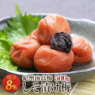 梅干し しそ漬け梅 塩分8％ 500g 南高梅 しそ 一冨士 紀州南高梅 国産 和歌山県産 梅干 うめぼし 減塩 低…