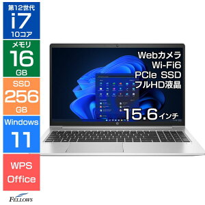 Win11�A�b�v�O���[�h�ς� 16GB������ �m�[�g�p�\�R�� �V�i ��12���� i7 10�R�A HP ProBook 450 G9 256GB SSD 15.6�C���` FHD �J�����t�� Wi-Fi6 �e���L�[ A4 ���J�o�����f�B�A�t�� �g���₷���唻�m�[�g