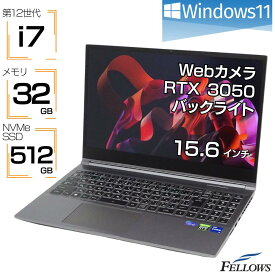 【P5倍対象品＋エントリーでP5倍】 ノートパソコン ゲーミング i7 中古 第12世代 GeForce RTX 3050 メモリ 32GB SSD NVMe 512GB Windows11 THIRDWAVE raytrek R5-AA5 カメラ Wi-Fi6 中古ノートPC
