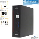 【P5倍対象品+エントリーでP7倍】 デスクトップパソコン 中古 良品 Win11 Pro i5 第10世代 16GB 新品メモリ 富士通 ESPRIMO Q7010 256GB NVMe SSD 6コア 省スペース 小さなパソコン 中古PC
