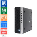 デスクトップパソコン 中古 Aランク 良品 Win11 Pro i5 第9世代 512GB NVMe 新品SSD HP ProDesk 600 G5 SF 16GBメモリ 6コア 省スペース 中古PC メモリ増設済み