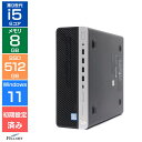 【エントリーでポイント5倍】 512GB SSD デスクトップパソコン 中古 Cランク 訳あり Win11 Pro i5 第9世代 HP ProDesk 600 G5 SF 8GB 500GB HDD DVD 省スペース 中古PC NVMe