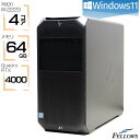 【P5倍対象品+エントリーでP7倍】 パソコン 中古 Win11 Quadro RTX4000 HP Z4 G4 Xeon W-2223 64GBメモリ 512GB NVMe SSD 1TB HDD 4コア GDDR6 8GB 4画面対応 中古パソコン 中古PC